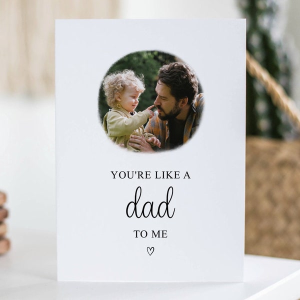 Like A Dad Card, Step Dad Birthday Card, Personalised Photo Card, May Birthday Gift, Custom Step Dad Photo Card