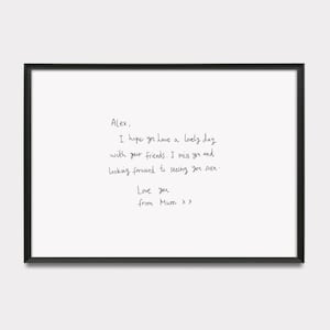 Impresión personalizada de escritura a mano, recuerdo de escritura real, regalo conmemorativo, aniversario de bodas, cumpleaños de junio, arte mural con letras manuscritas.