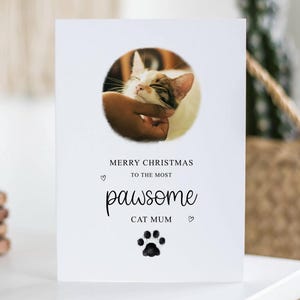 Pawsome Katzenmama, Weihnachtsfotokarte, frohe Weihnachten, personalisierte Karte, Haustiermutter, Fellbaby, Kätzchen, individuelles Haustier Weihnachtsgeschenk