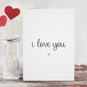Cartão "Eu te amo", cartão de coração, presente de aniversário, aniversário de junho, cartão para ela, marido, esposa, noivo, cartão de amor