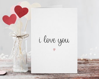 I Love You Card, Heart Card, Anniversary Gift, May Birthday, Card For Her, Husband, Wife, Fiance, Love Card