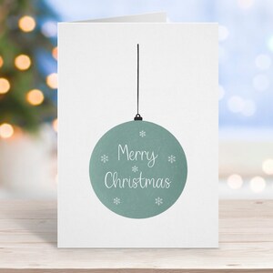 Carte de joyeux Noël, boule de Noël verte, cadeau de Noël, pour maman, papa, ami, cartes de vœux respectueuses de l'environnement, pour elle, jeu de cartes de Noël