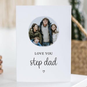Je t'aime beau-père, jolie carte de fête des pères, anniversaire de juin, carte photo personnalisée, comme un papa