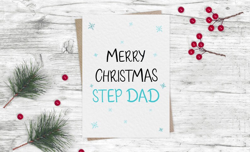 Merry Christmas Step Dad Card Card For Step Dad Dad | Etsy