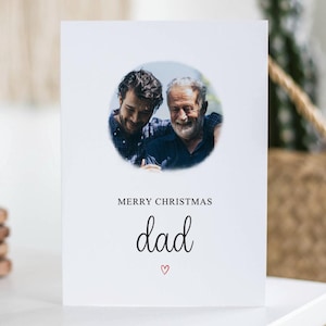 Kerstkaart vader, vrolijk kerstfeest, gepersonaliseerde fotokaart, aangepaste kaart voor vader, kerstcadeau
