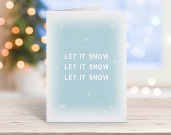Let It Snow Card, Christmas Card With Snowflakes, Merry Christmas Gift, Colleague, Best Friend, Mum, Xmas Card Pack, Set Of 5 Cards