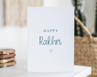 Happy Rakhri Card, Raksha Bandhan, For Brother, Sister, Rakhi Gift, For Him, For Her, Simple Card, Handmade Card