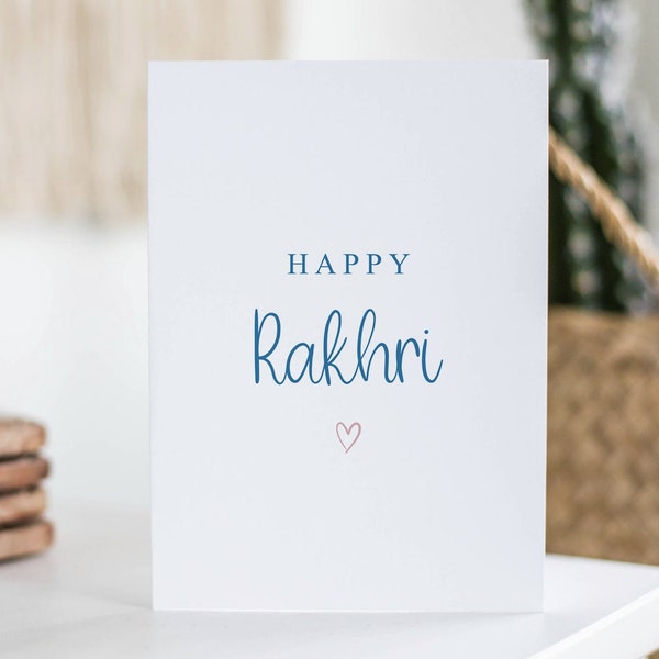 Happy Rakhri Card, Raksha Bandhan, For Brother, Sister, Rakhi Gift, For Him, For Her, Simple Card, Handmade Card