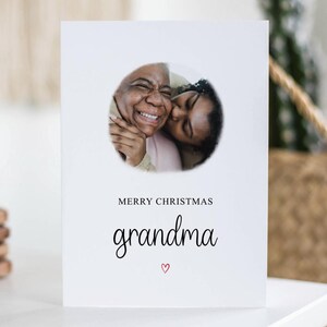 Tarjeta de Navidad para abuela, Feliz Navidad, Tarjeta con foto personalizada, Tarjeta personalizada para abuela, Regalo de Navidad para Nana