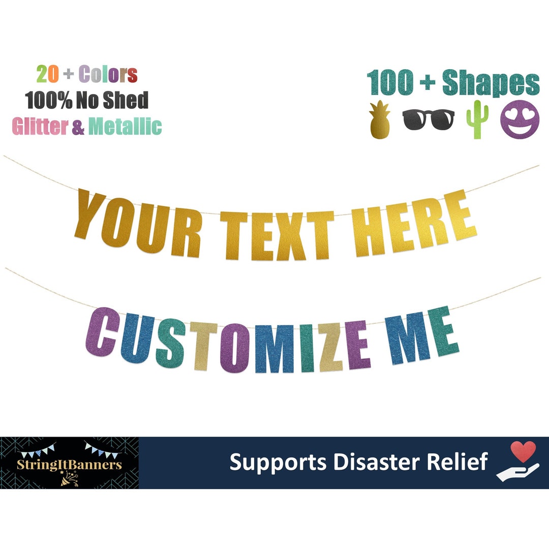Custom Text Banner 5 Your Text Here Custom Party Banner Letter Sign