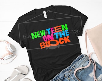 New TEEN on the Block svg, jpg, Retro, 80s, Neon