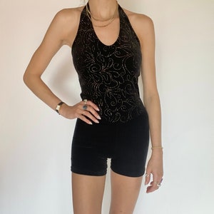 Vintage Black Halter Romper (M)