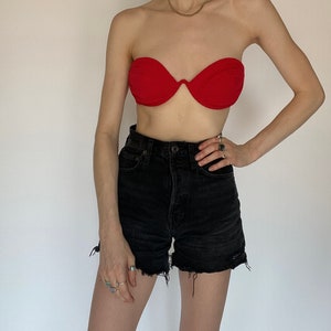 Vintage Red Bra Bustier L image 5