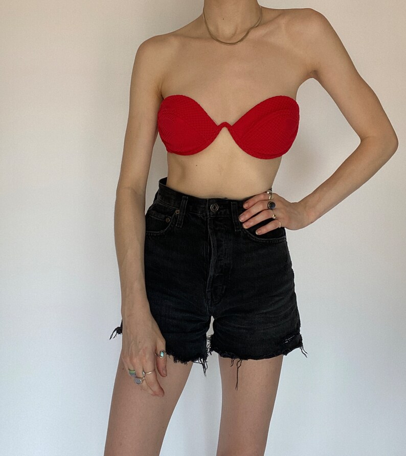 Vintage Red Bra Bustier L image 5