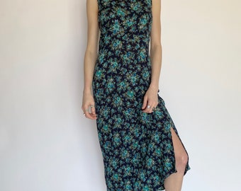 Vintage Blue Floral Dress (S-M) - Etsy
