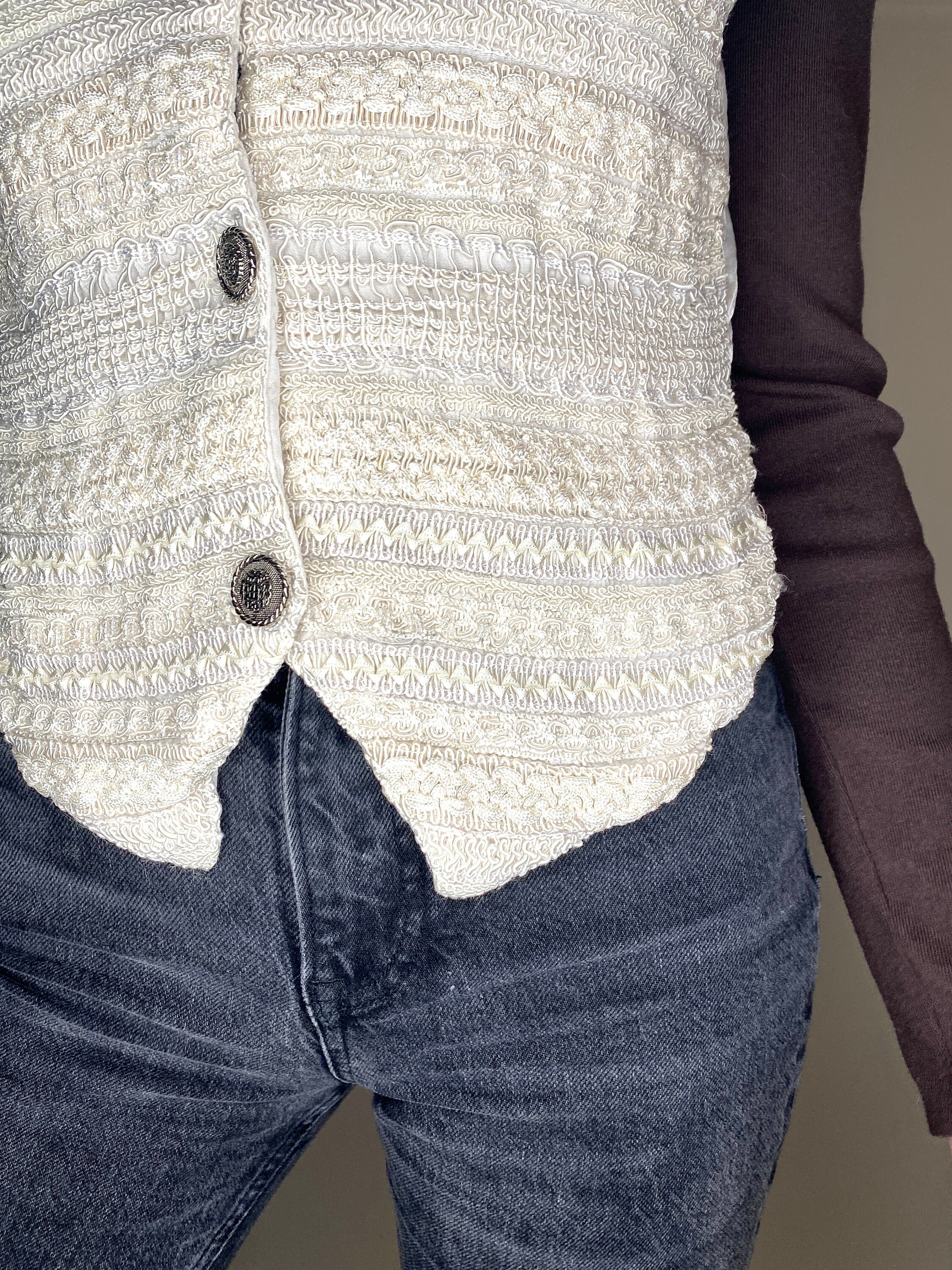 Vintage Cream/off White Beaded Sweater Vest (M) - Etsy