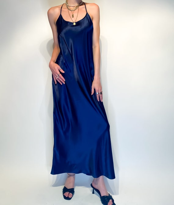 slim fit dress slacks Yours with Love Halter Maxi Dress Navy Size XL
