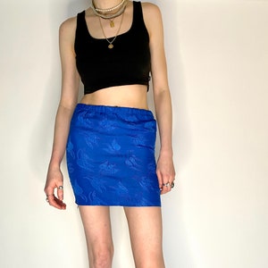 Vintage Royal Blue Mini Skirt (2)