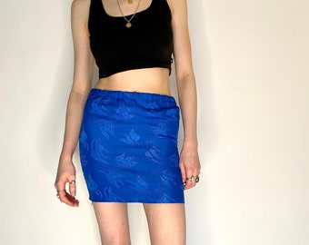 Vintage Royal Blue Mini Skirt (2)