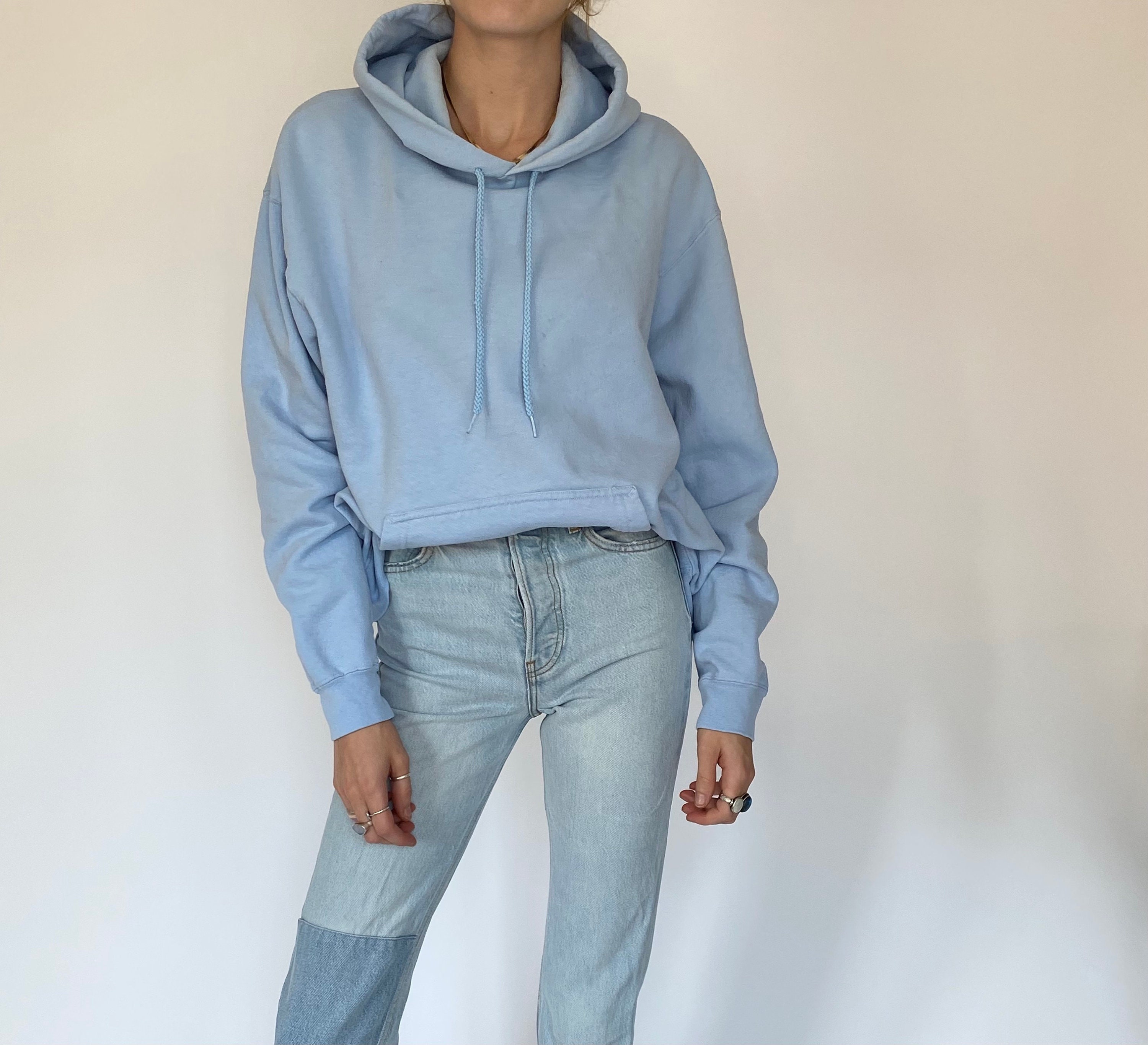 light blue hoddies