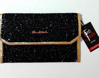 Black glitter clutch | Glitter black bag | cosmetic bag  | glitter clutchbag | black clutchbag | black bag | Glitterbag | make up bag