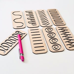 Pre-Writing Line Tracing Stencils Set, Wooden Montessori Educational Toy, Montessori educational toys for 3 year old, Montessori wooden gift