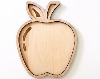 Fall Autumn Apple Wooden Sensory Bin Tray Montessori Educational Toy, Montessori educational toys for 5 year old, Montessori wooden gift
