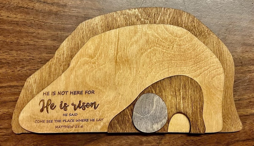 Rustic He is Risen Table Decor, Christian Wall Desk Decor Indoor ...