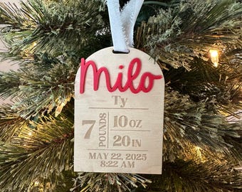 Baby First Christmas Ornament, Personalized Christmas Gift