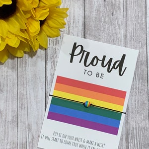 Pride LGBTQ+ Wish Charm Bracelet Friendship Celebration Party Favors Party Gift Bulk Rainbow