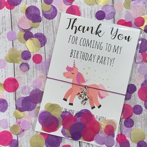 Happy Birthday Wish Bracelet, confetti gift, girl, tween, unicorn, party favors