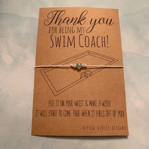 Swim Coach Thank You Wish Bracelet