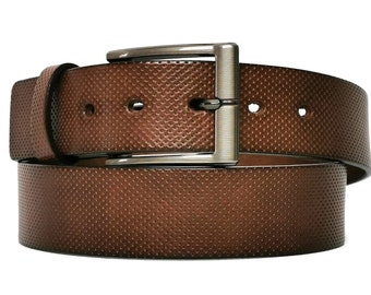 Leather Belt for Men, Brown Belt, Men's Handmade Belt , Casual Belt , With Removable Buckle, Genuine Leather, Minimalist