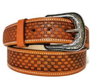 Leather Belts for Men , Brown Belt, Handmade, Mens Belt , Embossed Belt, with Removable buckle, Belt for Jeans, Gift for Him