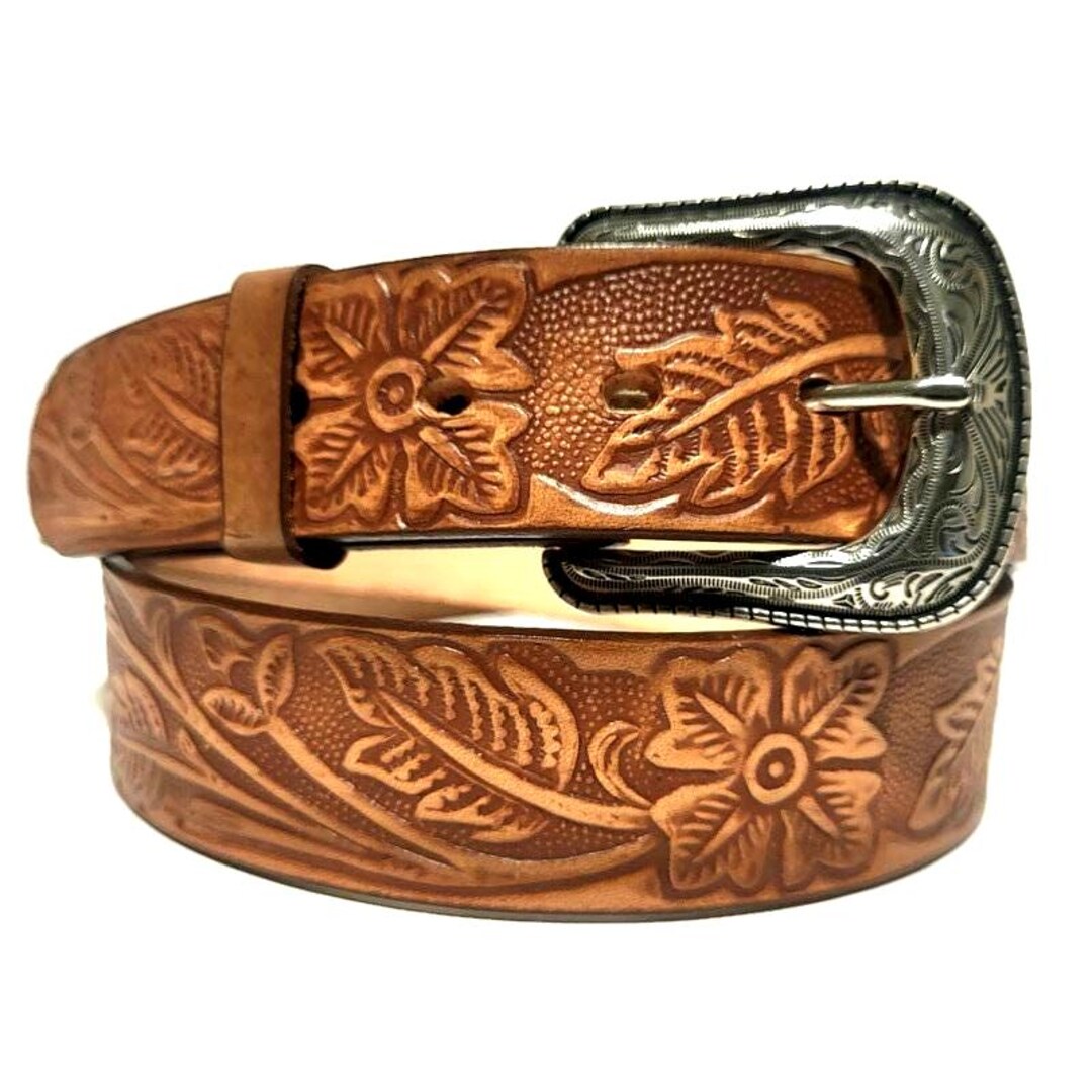 Handmade Clover Leather Belt: Western Boho Floral Belt - Etsy display picture 3