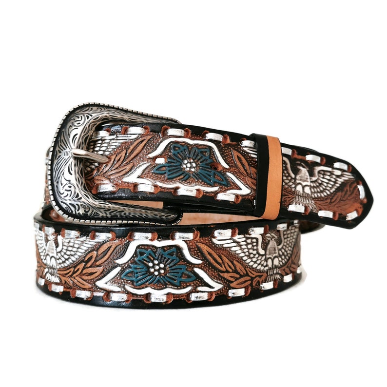Western Leather Belt Handmade Cowboy With Removable Etsy