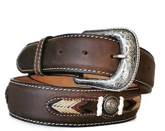 Buy Handmade Western Leather Belt: Cowboy Rodeo Style With