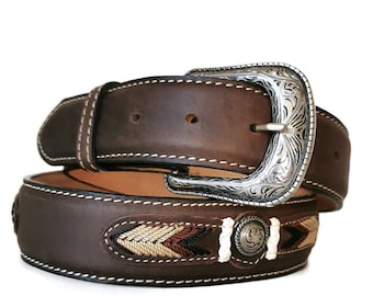 Western Belt, Leather Belts for Men ,   Handmade, Mens Belt , Rodeo, Cowboy