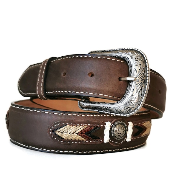 Western Belt, Leather Belts for Men ,   Handmade, Mens Belt , Rodeo, Cowboy