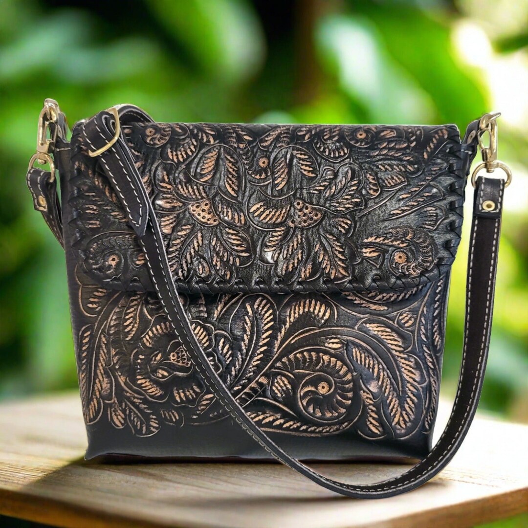 Bag Handmade Hand Tooled Leather Bag for Women Rodeo Retro Vintage Boho ...