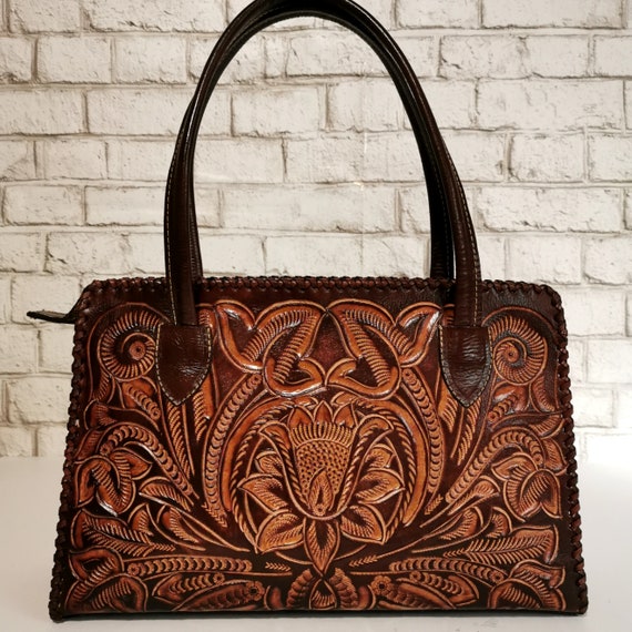 Womens Bag Leather Handbag Hand Tooled Boho Handmade | Etsy