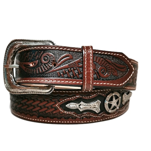 Mens LEATHER CONCHO WESTERN Cowboy Rodeo Belt - Etsy