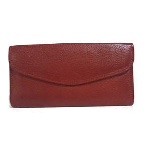 Portefeuille en cuir pour femme, Portefeuille fait main, Portefeuille pour femme, Grand portefeuille, Portefeuille pour cartes, avec fermeture éclair, Cadeau minimaliste pour elle