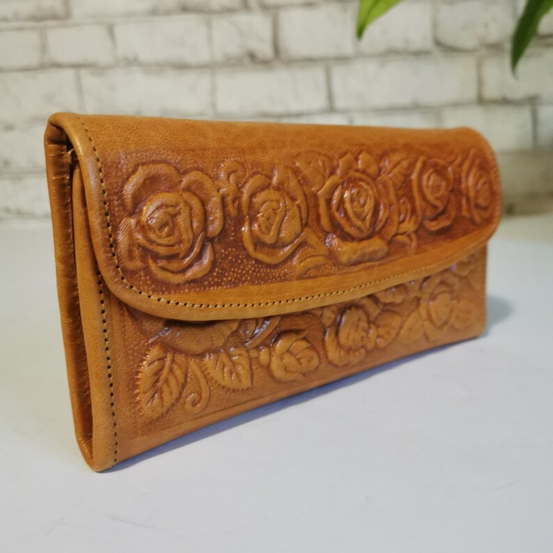 WOMEN'S WALLET Large Wallet Handmade Embossed Wallet Etsy