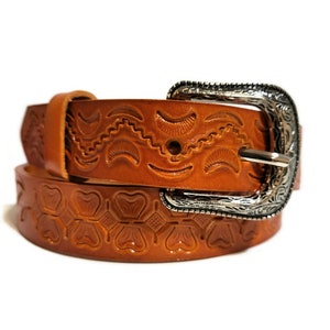 Rodeo leather belt  for Kids Handmade Children Belt, toddler belt,  hand  tooled  leather