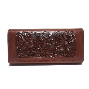 Cartera para mujer hecha a mano con cuero genuino, estilo retro vintage rodeo, regalo de rodeo para niñas, estilo bohemio bohemio, marrón, regalo para mamá rodeo.