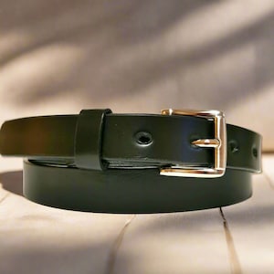 Leather Belt for Women, Handmade, Narrow Belt , With Removable Buckle, Black Belt , genuine leather, belt for Ladies full grain leather belt