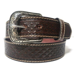 Brown  Leather Belt For Men Handmade with Genuine Leather, Gift for Rodeo Goer, Western Cowboy Mens Leather Belt, Rodeo Belt