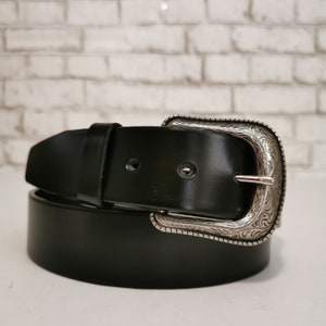 Black leather belt for women ,handmade, genuine leather,  womens belt,  belt for her, rodeo gift for her, black belt for woman