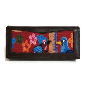 Cartera grande de piel para mujer, piel auténtica, cartera con cremallera, estilo retro rodeo vintage, estilo boho, cartera para tarjetas, regalo de rodeo para niñas
